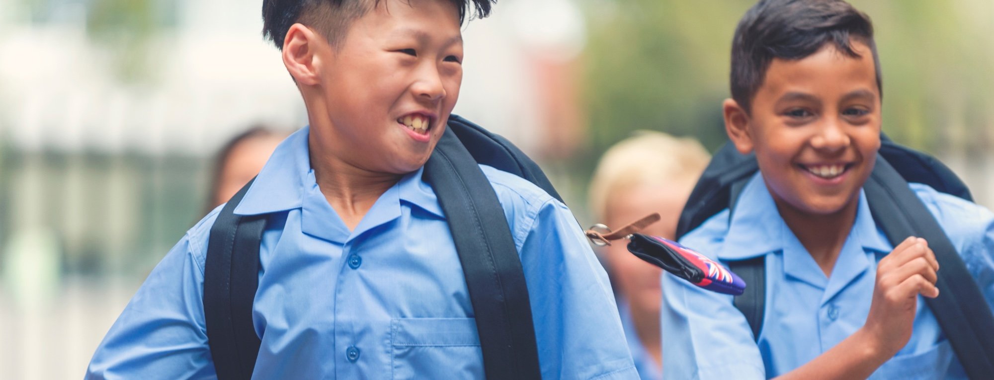 Students running outside